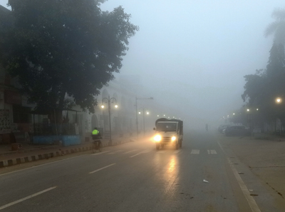 Cloud of fog envelopes Agartala city on January 9th morning.